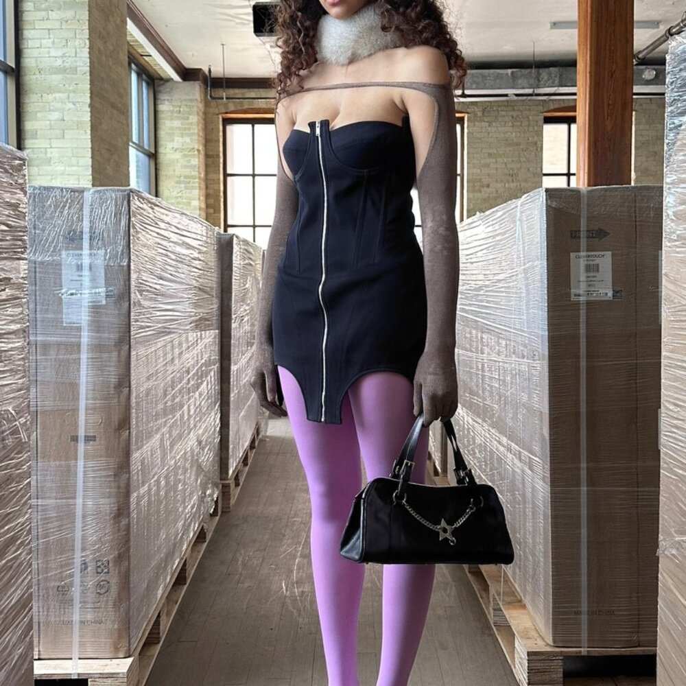 Dion Lee Navy Zipper Bodycon Dress
